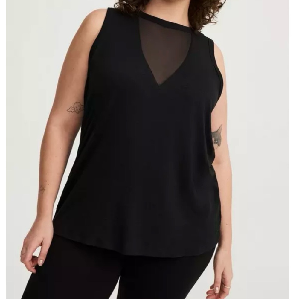 Torrid Black Mesh Detail Tank Top
